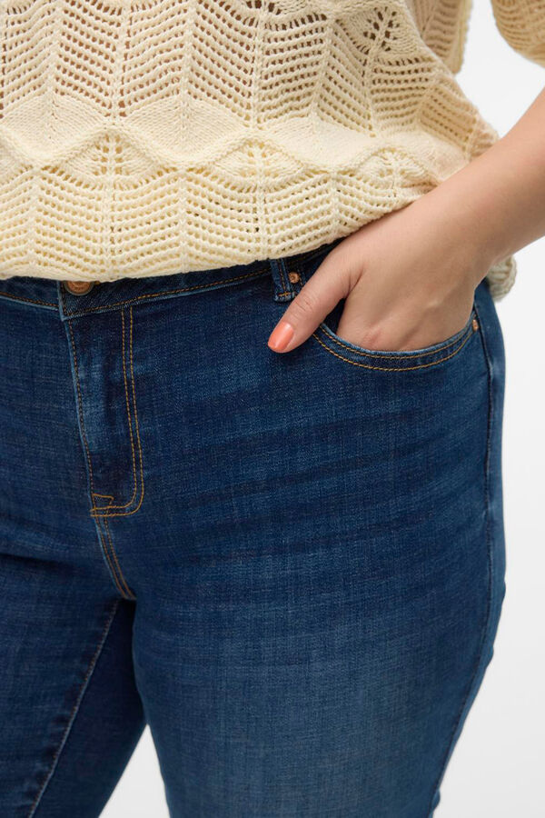 Vero Moda Curve Jeans recto talla grande Azul marino