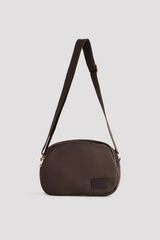 Cortefiel Puffer fabric crossbody bag Dark brown