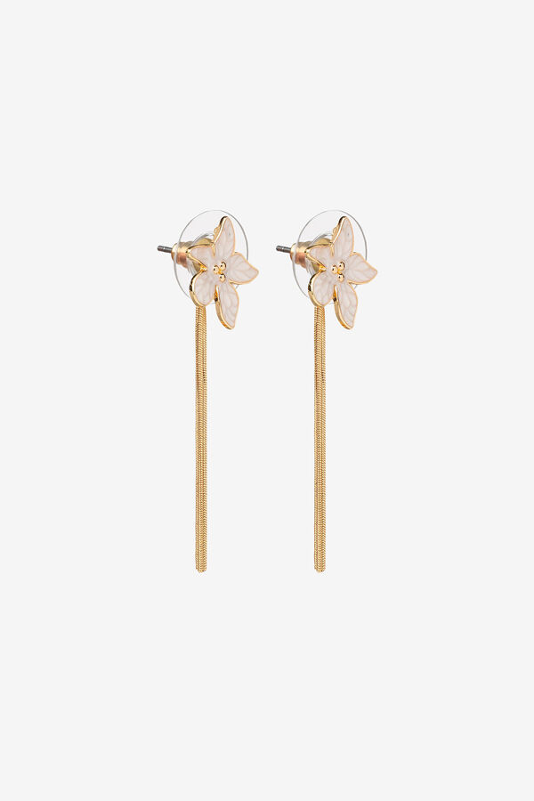 Cortefiel Drop earrings with flower Gold