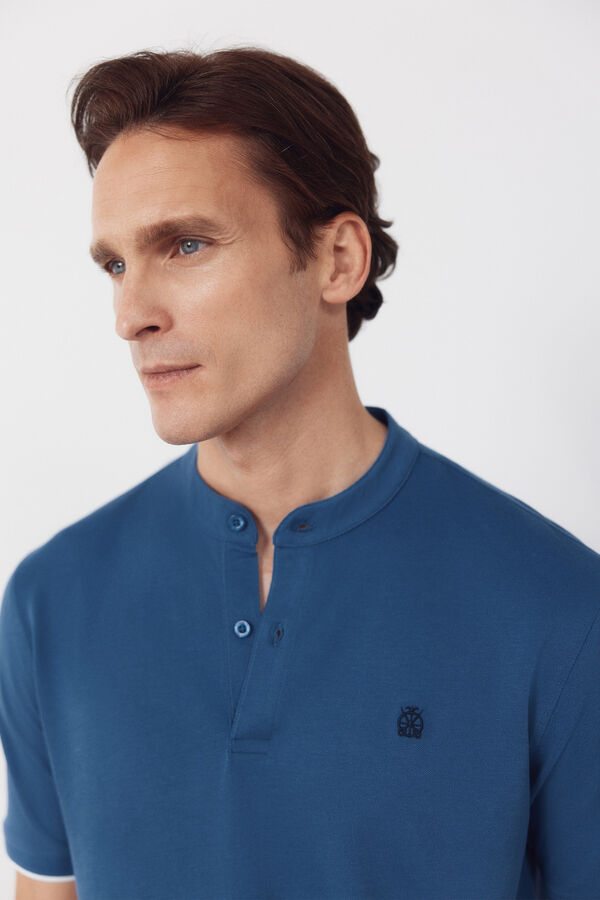 Cortefiel Polo gola mao Azul