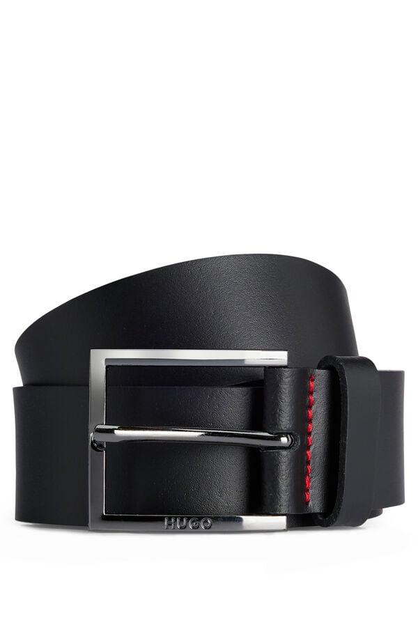 Cortefiel Leather belt Black