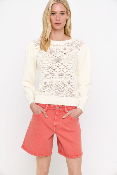 Cortefiel Openwork combined jersey Ivory