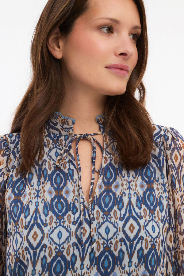 Vila Printed long-sleeved blouse Cinzento