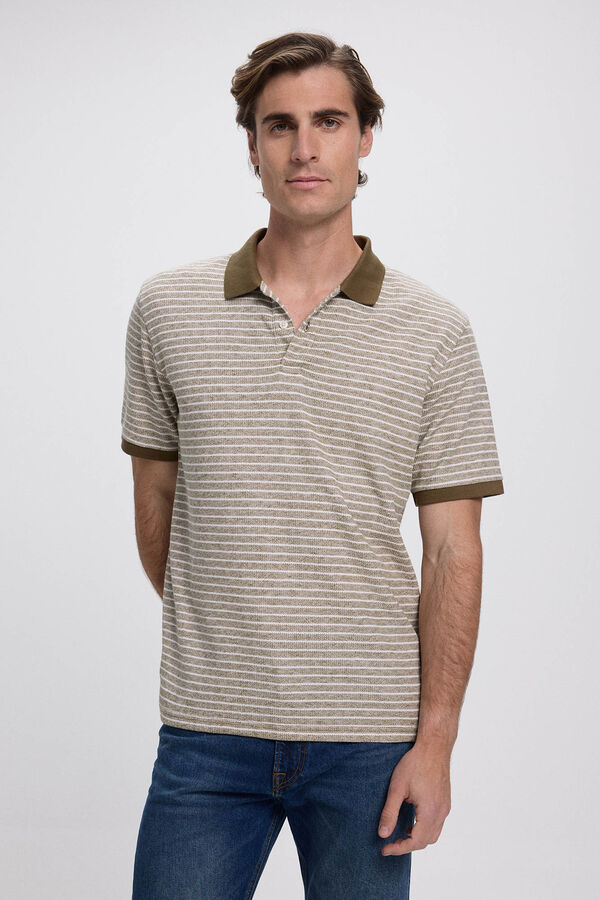 Jack & Jones Pólo de malha de regular fit Castanho