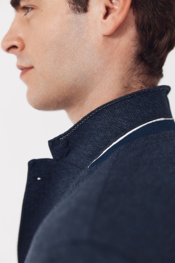 Cortefiel Blazer jersey-knit structure Blue