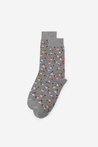 Cortefiel Christmas motif socks Grey
