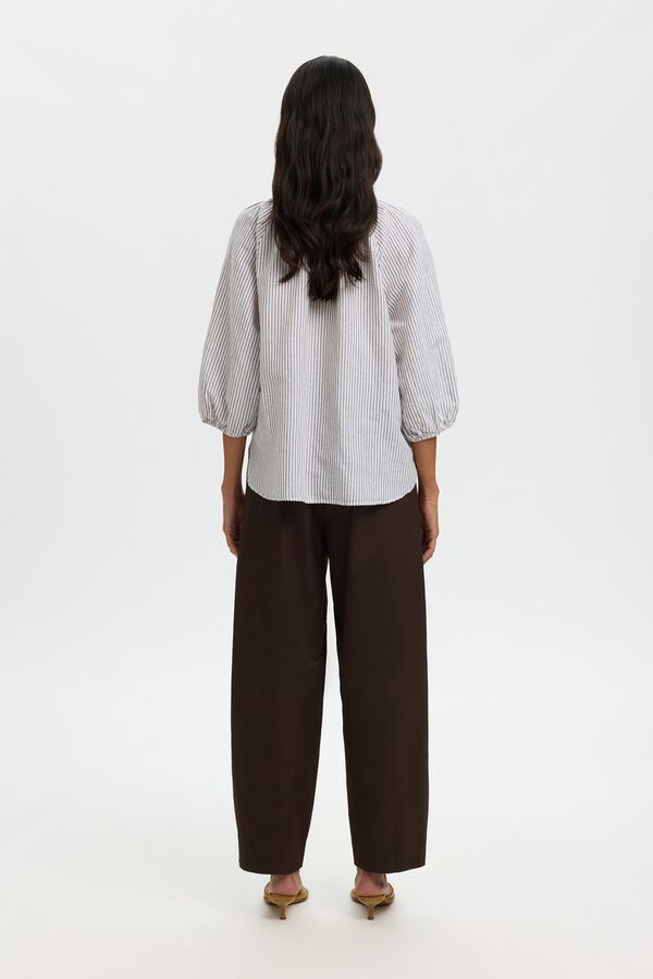 Selected Blusa manga 3/4 em linho Multicolorido