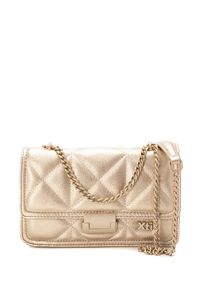 Cortefiel Small quilted metallic bag Gold
