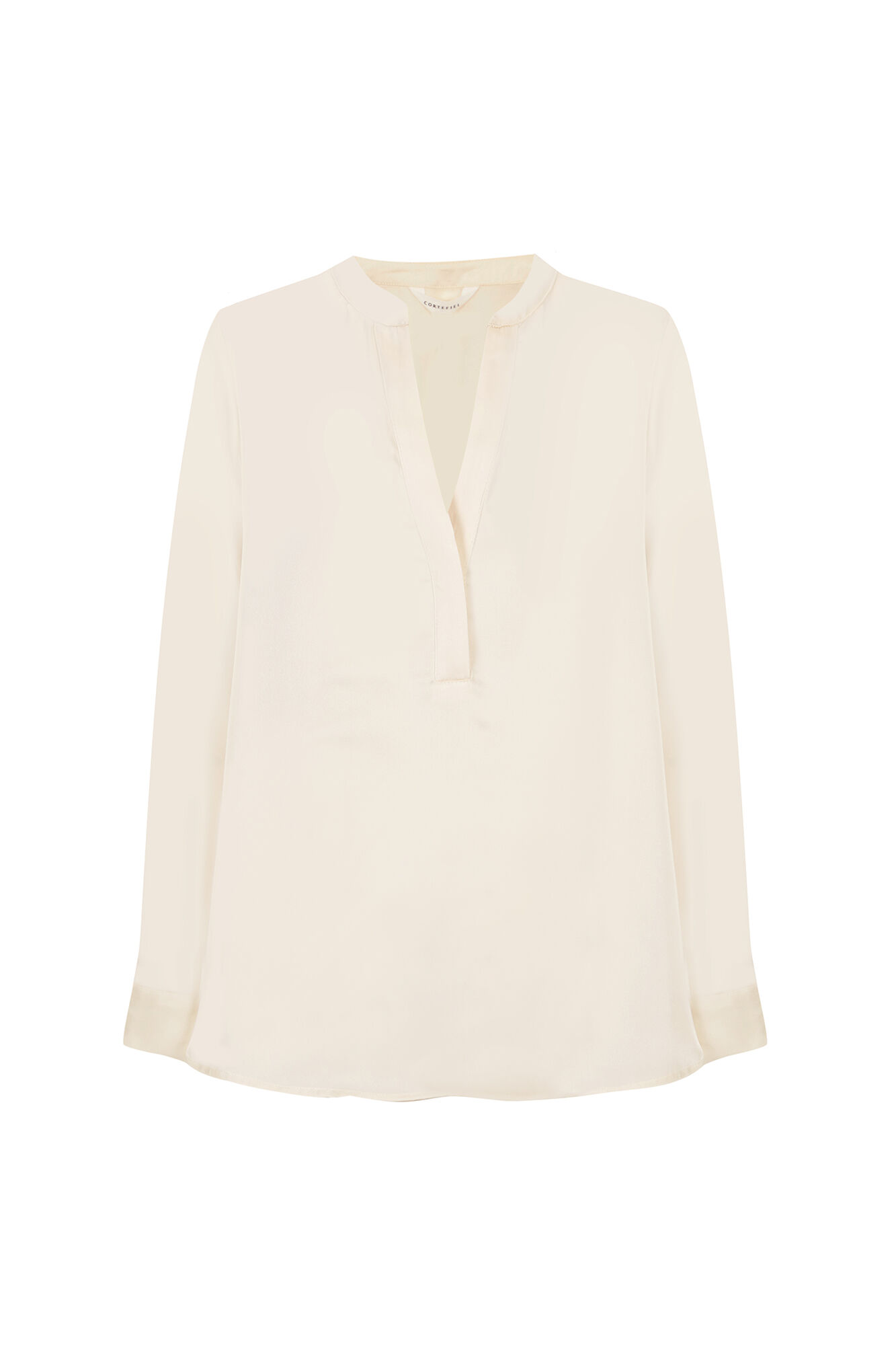 Cortefiel Satin-finish polo shirt blouse