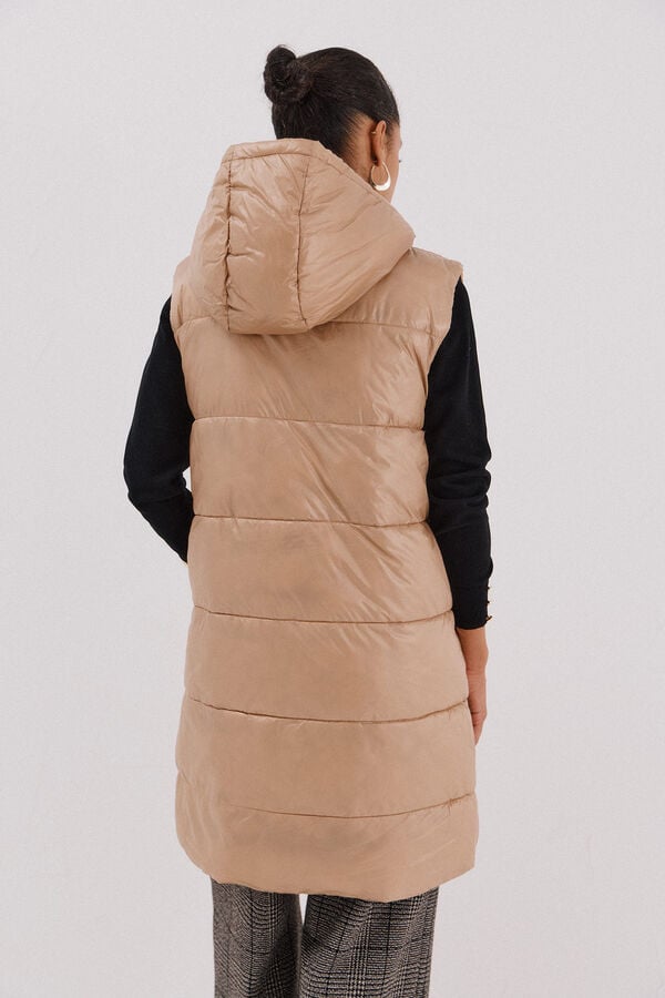 Cortefiel Long reversible gilet Beige