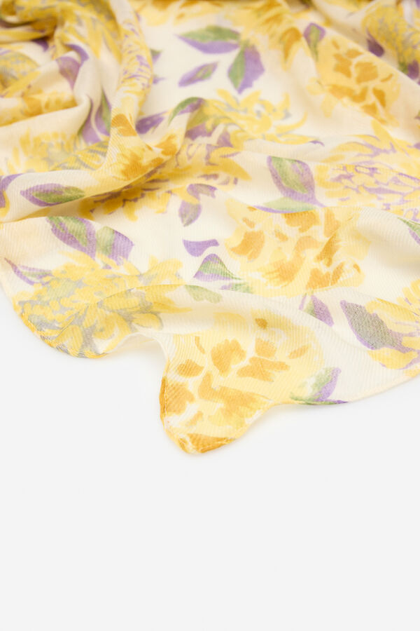 Cortefiel Fular floral Estampado amarillo