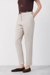 Cortefiel Linen trousers Nude