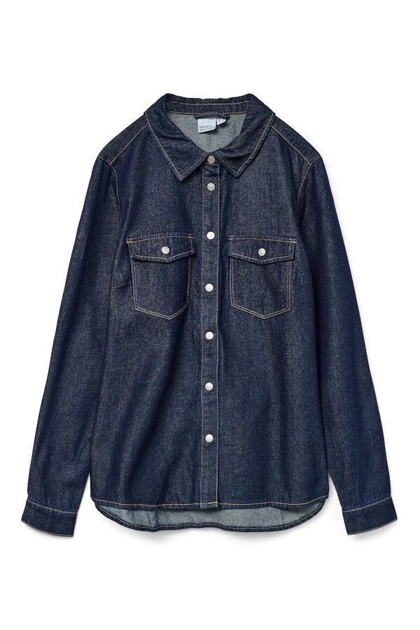 Vero Moda Camisa denim com bolsos no peito Azul