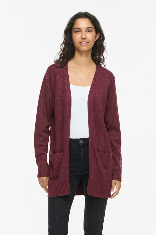 Vila Knit long cardigan Red