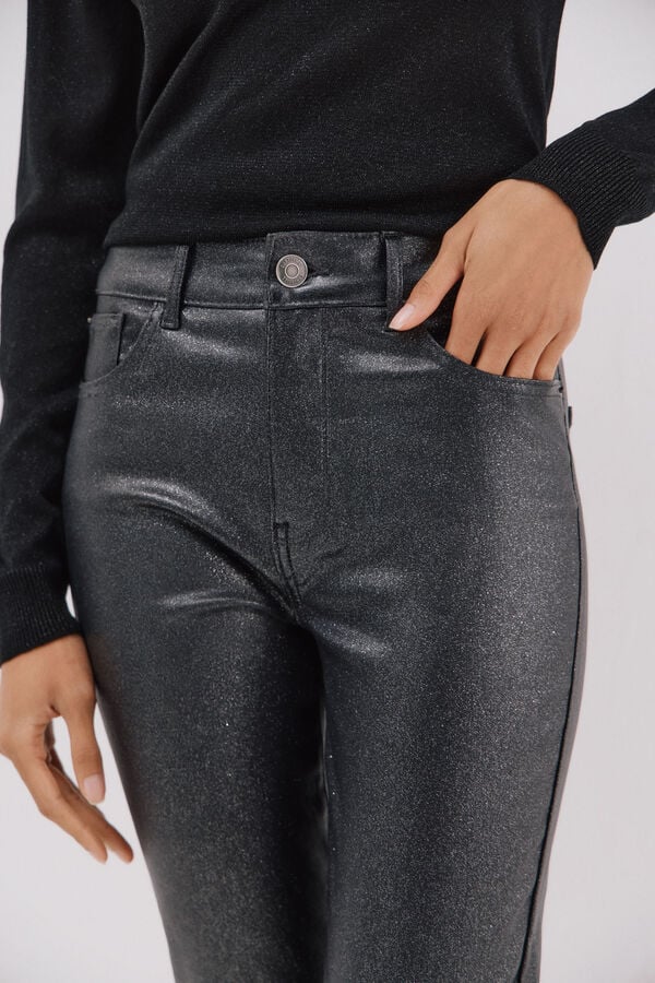 Cortefiel Sensational resin coated pants Printed grey