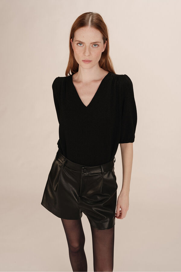 Grace & Mila Top ancho lúrex Negro