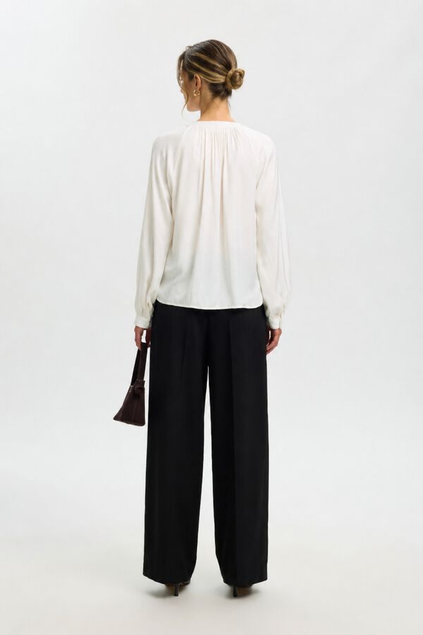 Selected Blusa de manga comprida Branco