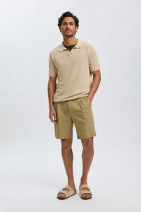 Selected Polo de malha com gola aberta