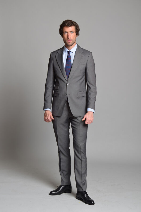 Cortefiel Birdseye Grey Suit British Collection Grey