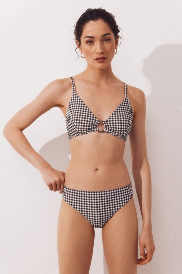 Cortefiel Classic coverage bikini bottoms Printed grey