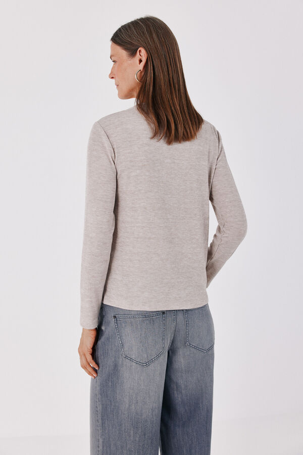 Cortefiel Lace detail double cardigan Nude