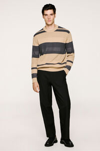 Selected Camisola riscas canelada 100% algodão orgânico.