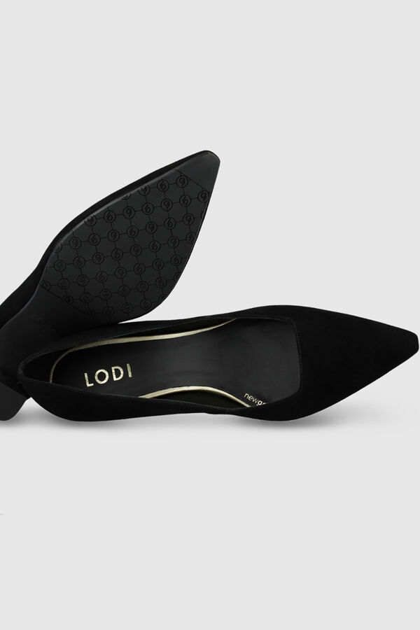 Lodi Sapatos de camurça com decote quadrado Preto
