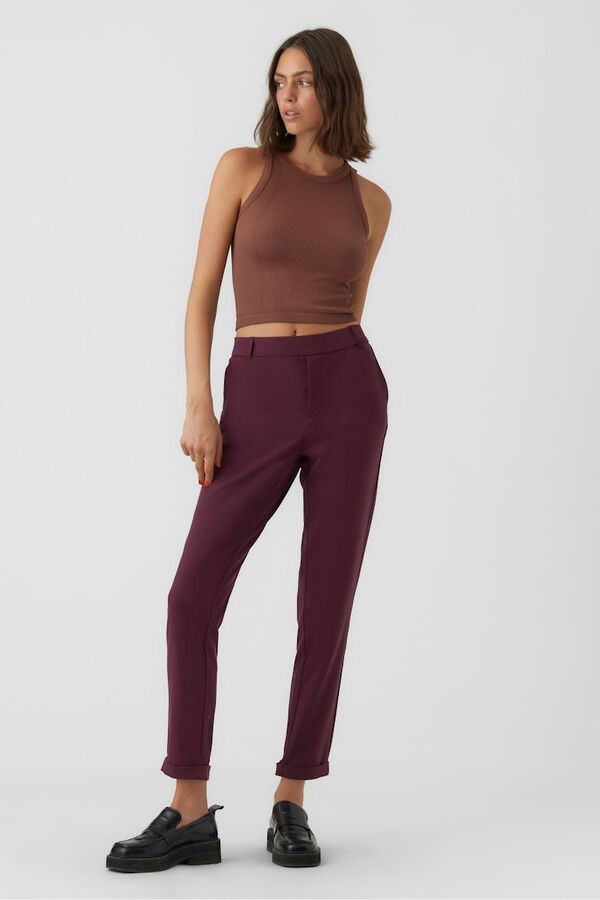 Vero Moda Calças compridas retas  Roxo