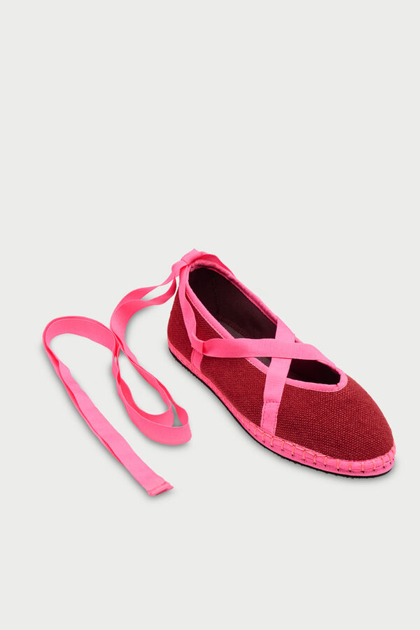 Flabelus Slipper de lino Vermelho