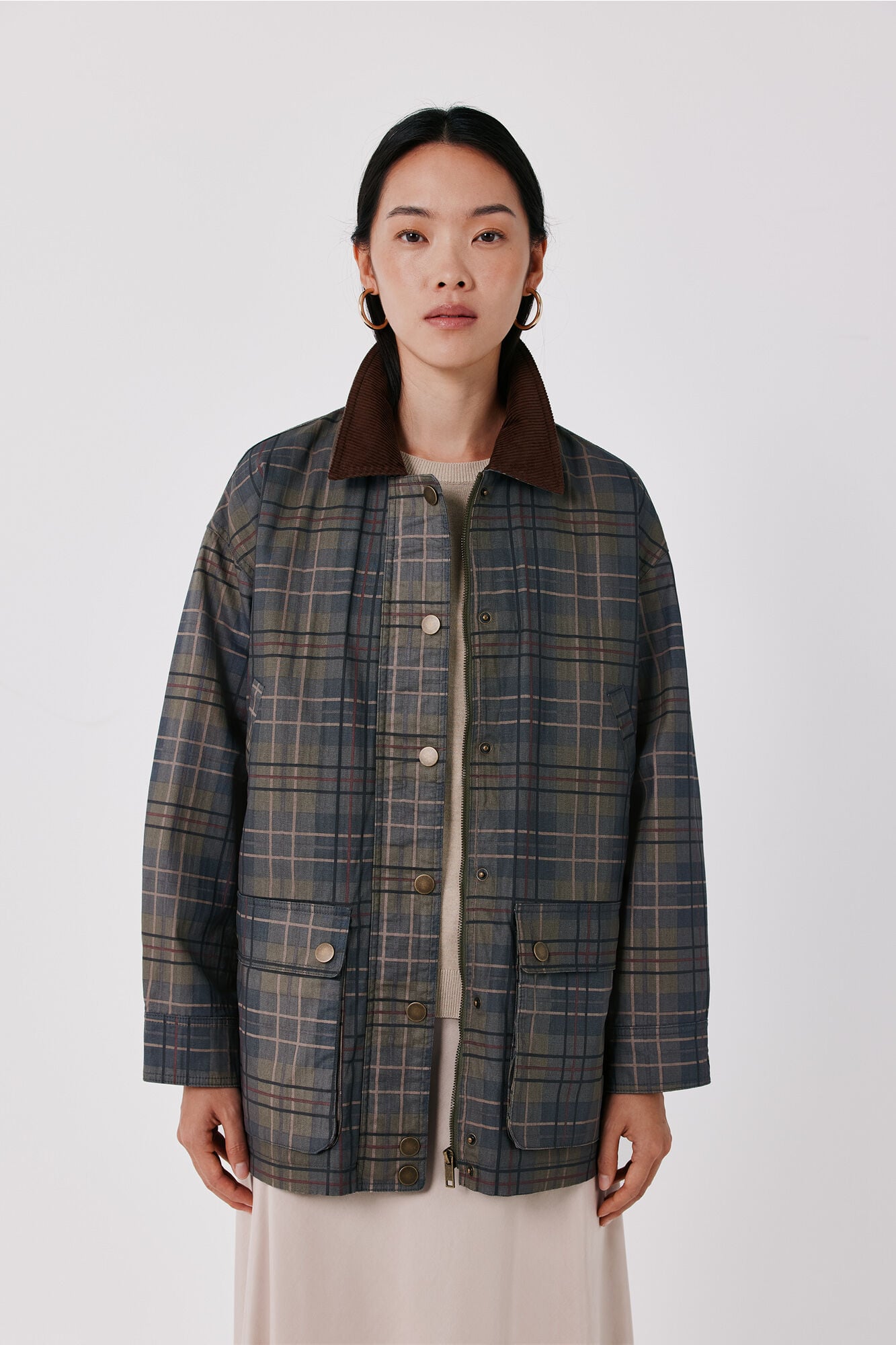 Cortefiel Long waxed parka