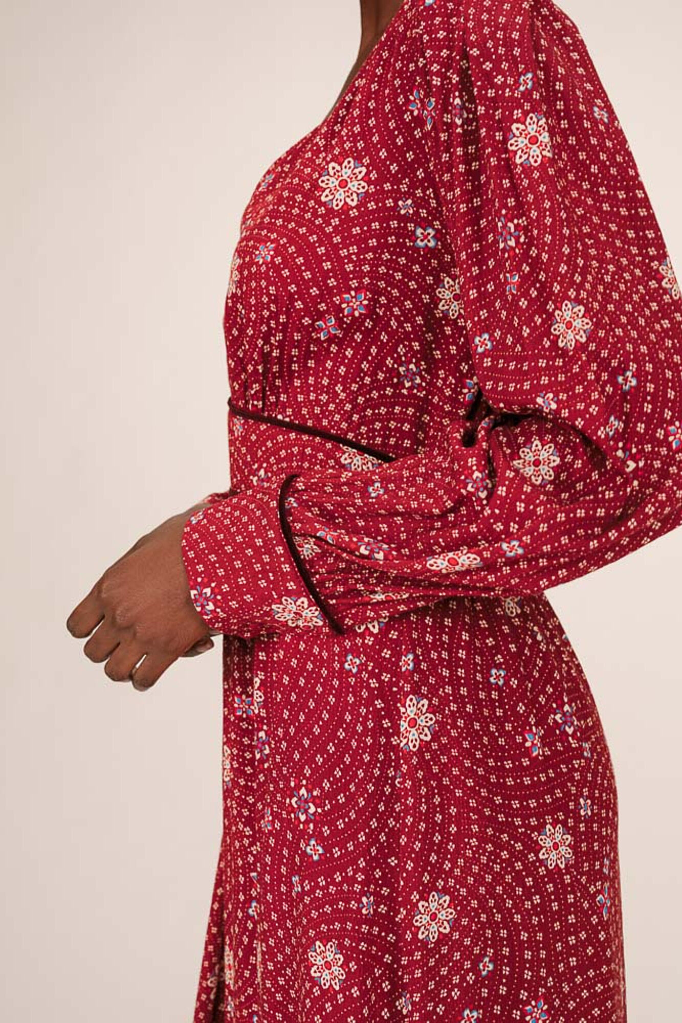 Grace & Mila Vestido longo com decote em V e estampado floral