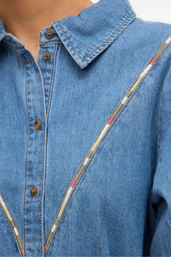 Vero Moda Camisa denim com detalhe bordado  Azul