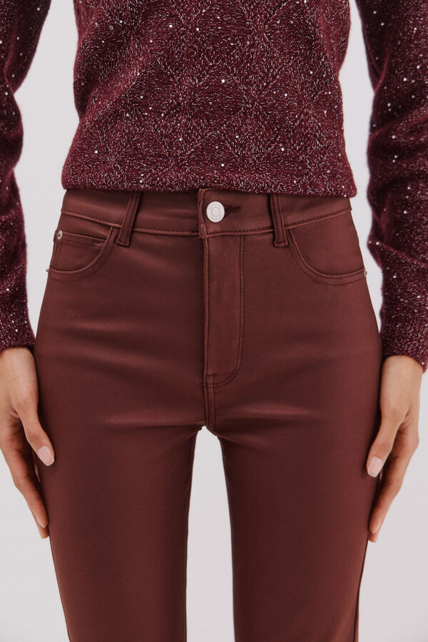 Cortefiel Sensational resin coated pants Maroon