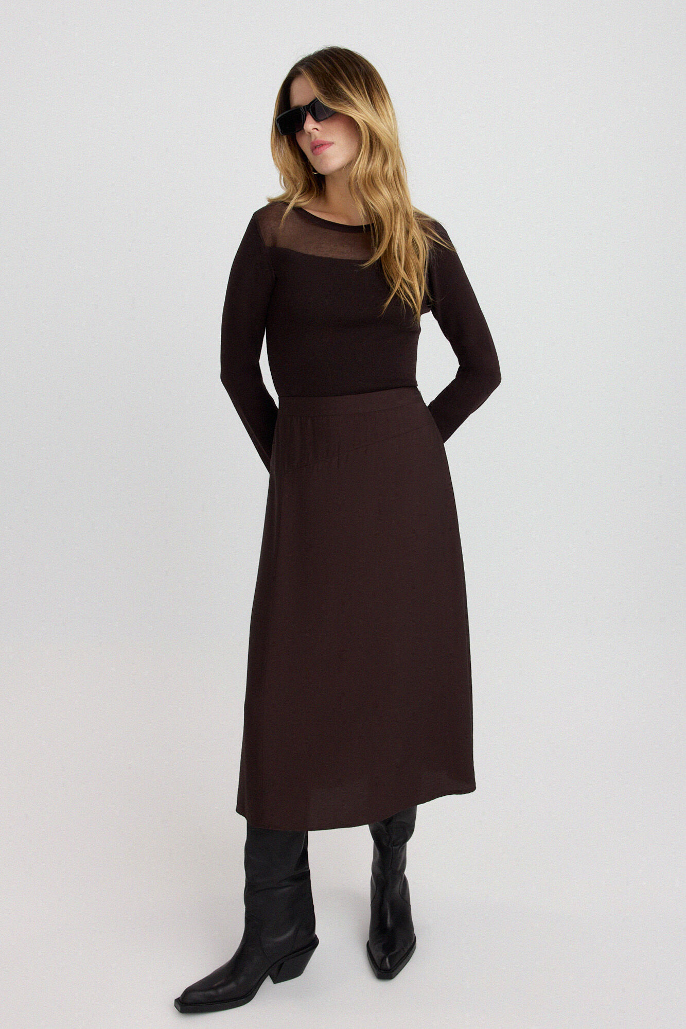Vero Moda Saia midi fluida