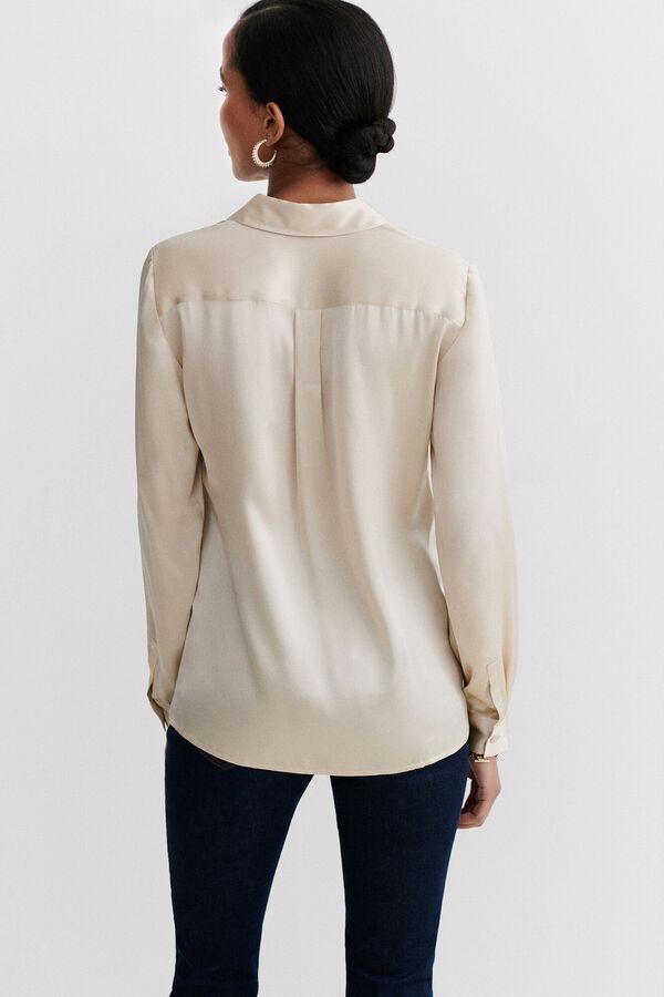 Caroll Camisa de seda Jeanne B Tostado
