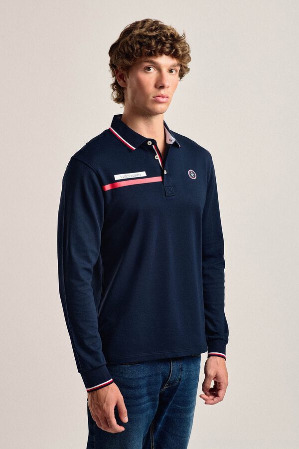 Valecuatro Polo Valecuatro masculino modelo bandeira azul marinho Azul