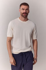 OOTO T-shirt camisola premium manga curta em algod&atilde;o Ecru