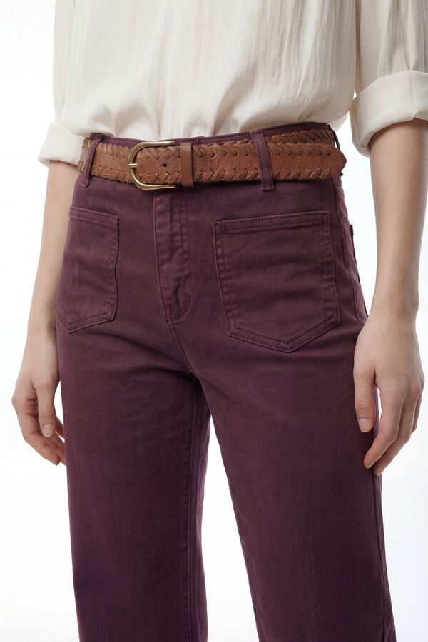 Vila Cal&ccedil;a com bolsos frontais Roxo