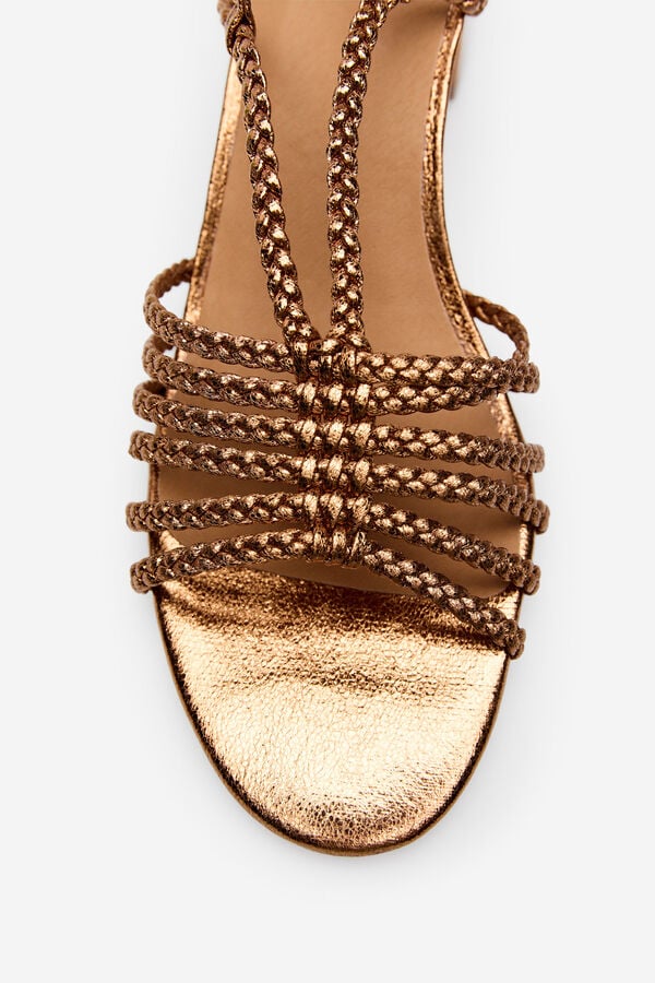 Cortefiel Sand&aacute;lia de salto tiras Dourado