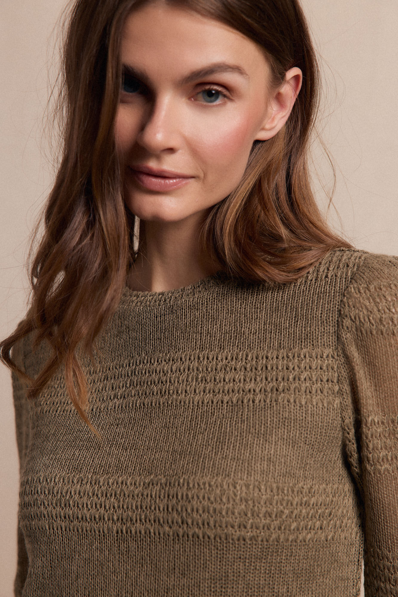 Slowlove Top manga larga estructura r&uacute;stica