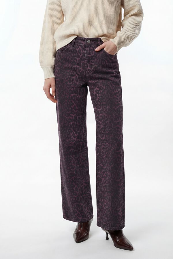 Vila Cal&ccedil;a jeans com estampado de leopardo Granada