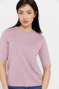 Cortefiel Short-sleeved jumper Lilac