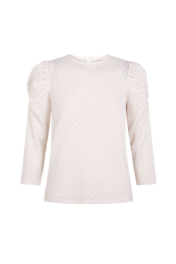 Slowlove Top estructura manga abullonada Marfil