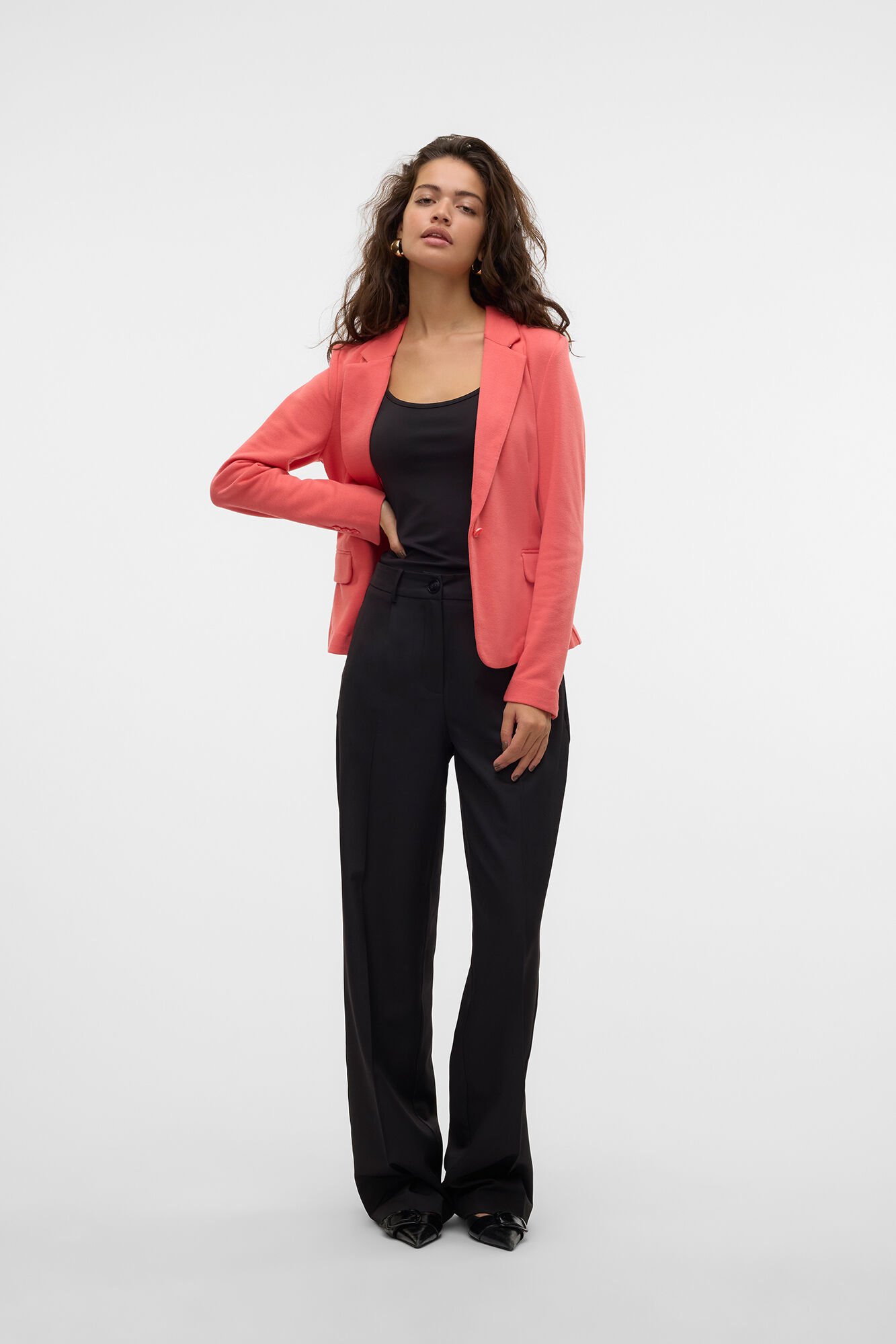 Vero Moda Blazer feminino de manga comprida com bolsos