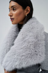 Salsa Jeans Grace cloth coat with fur Grey