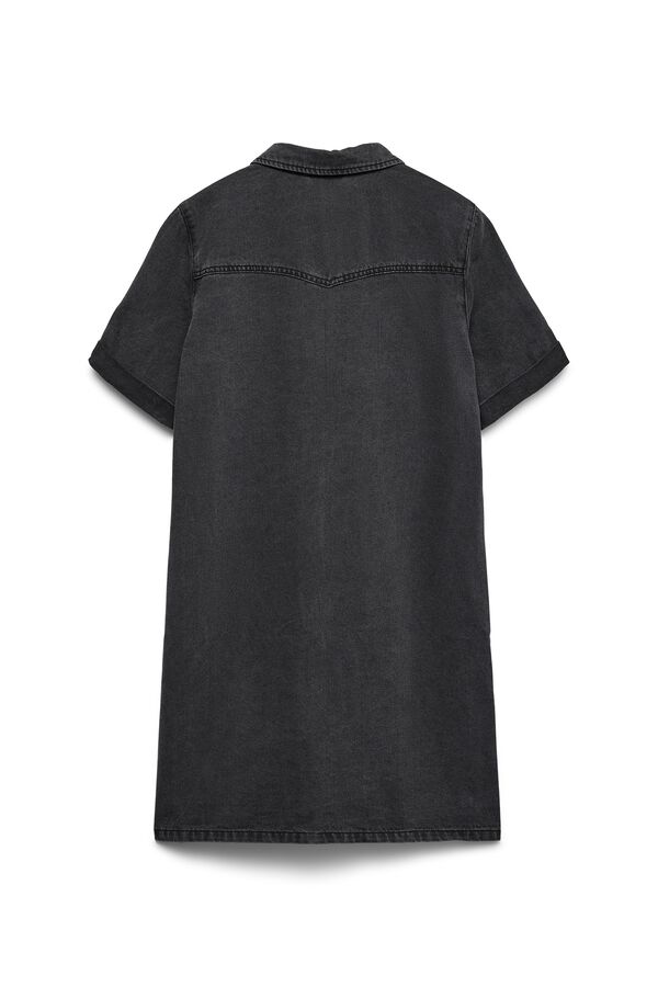 Vero Moda Vestido corto de manga corta denim Negro