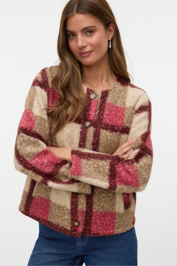 Vero Moda Casaco de borrego com estampado xadrez Subiu