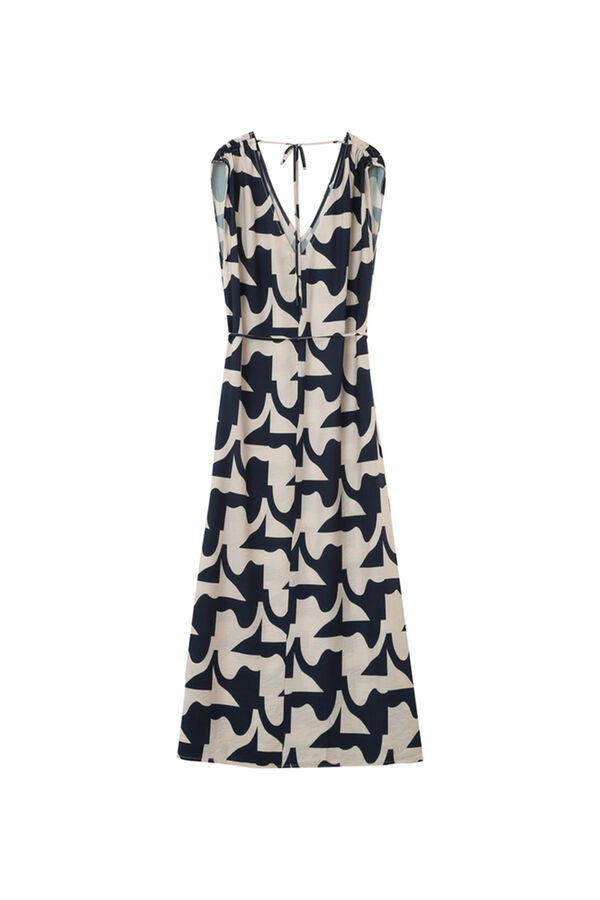 Grace & Mila Vestido longo com estampado geométrica Azul
