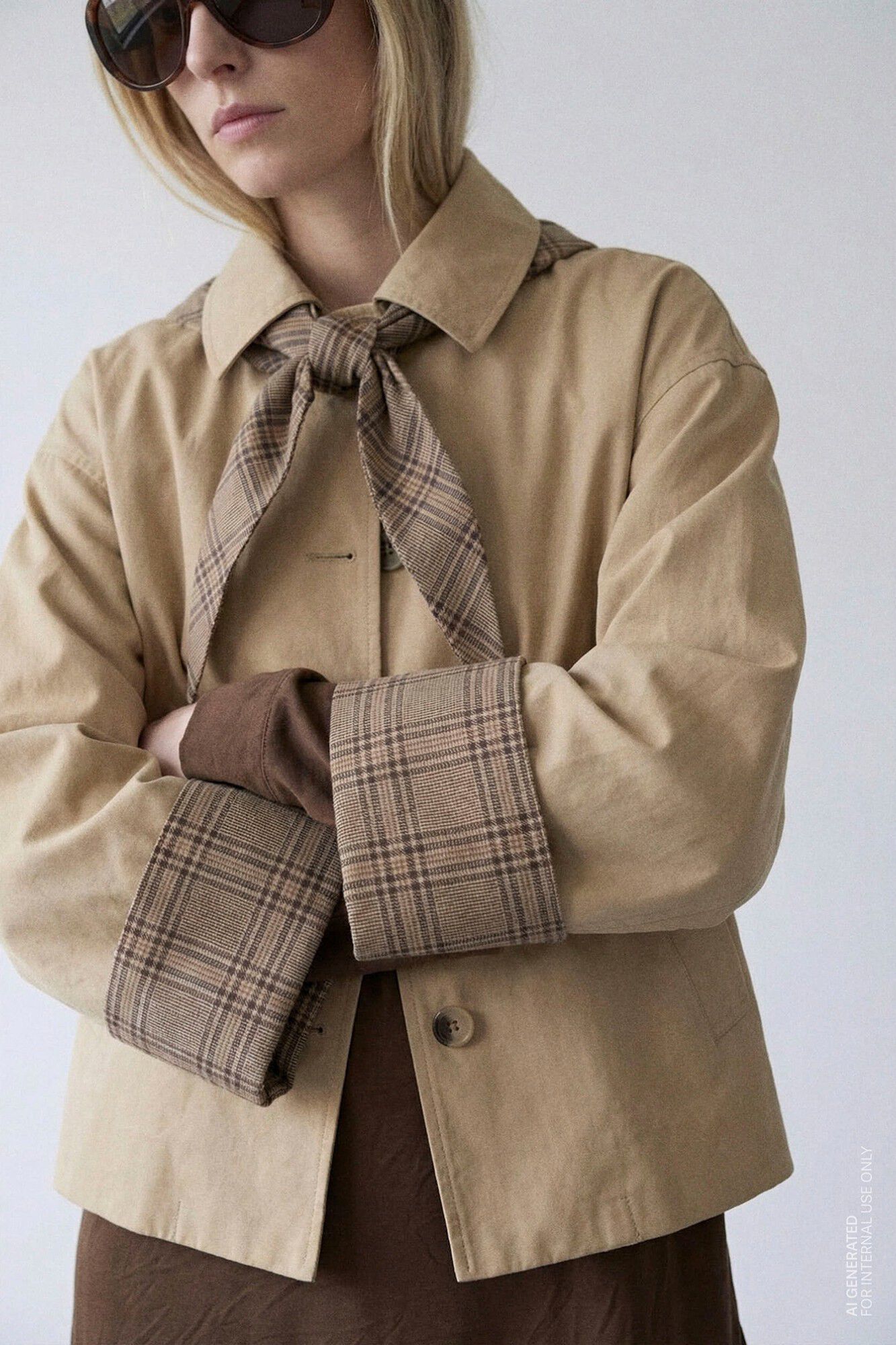 Vila Casaco curto com len&ccedil;o aos quadrados
