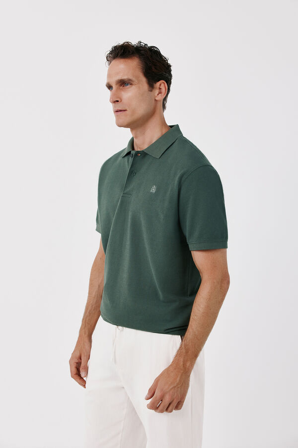 Cortefiel Polo with link structure Kaki